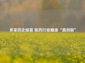 多家药企报喜 医药行业瞄准“真创新”