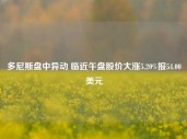 多尼斯盘中异动 临近午盘股价大涨5.20%报54.00美元