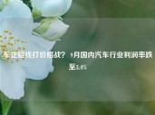 车企赔钱打价格战？ 9月国内汽车行业利润率跌至3.4%