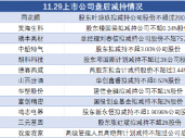 11月29日上市公司减持汇总：同花顺等12股拟减持（表）