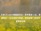 已有7只A500ETF规模超百亿！银华基金73.5亿、泰康基金77.4亿在首批中垫底，即将被第二批的华夏基金赶超