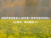 诺斯罗普格鲁曼2024财年第三财季实现净利润10.26亿美元，同比增加9.50%