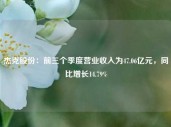 杰克股份：前三个季度营业收入为47.06亿元，同比增长14.79%