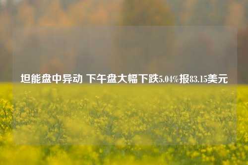 坦能盘中异动 下午盘大幅下跌5.04%报83.15美元