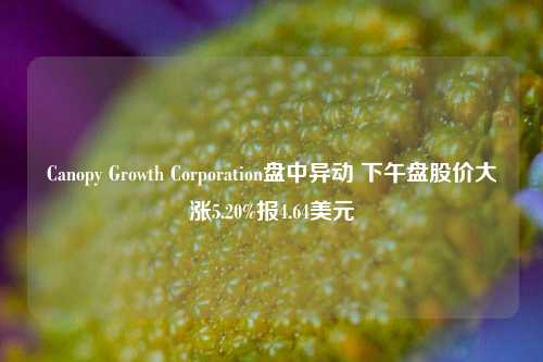 Canopy Growth Corporation盘中异动 下午盘股价大涨5.20%报4.64美元