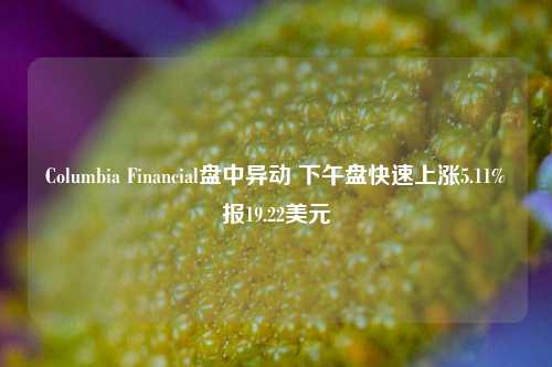 Columbia Financial盘中异动 下午盘快速上涨5.11%报19.22美元