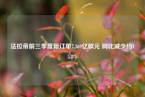 法拉帝前三季度新订单7.369亿欧元 同比减少约15.8%