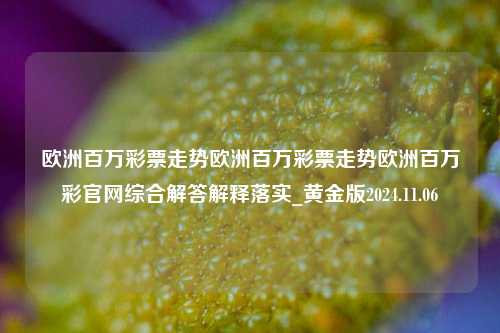 欧洲百万彩票走势欧洲百万彩票走势欧洲百万彩官网综合解答解释落实_黄金版2024.11.06