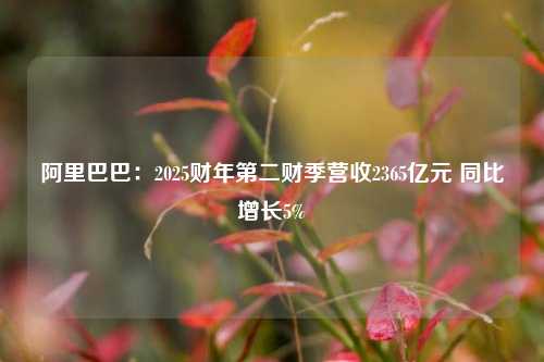 阿里巴巴：2025财年第二财季营收2365亿元 同比增长5%