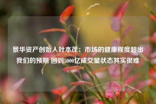 景华资产创始人叶本茂：市场的健康程度超出我们的预期 回到5000亿成交量状态其实很难