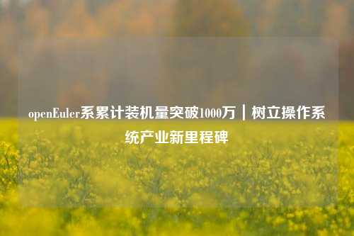 openEuler系累计装机量突破1000万｜树立操作系统产业新里程碑