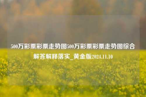 500万彩票彩票走势图500万彩票彩票走势图综合解答解释落实_黄金版2024.11.10