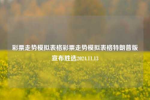 彩票走势模拟表格彩票走势模拟表格特朗普版宣布胜选2024.11.13