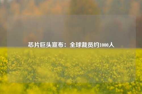 芯片巨头宣布：全球裁员约1000人