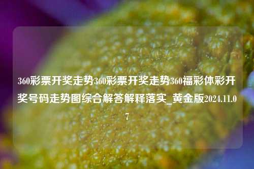 360彩票开奖走势360彩票开奖走势360福彩体彩开奖号码走势图综合解答解释落实_黄金版2024.11.07