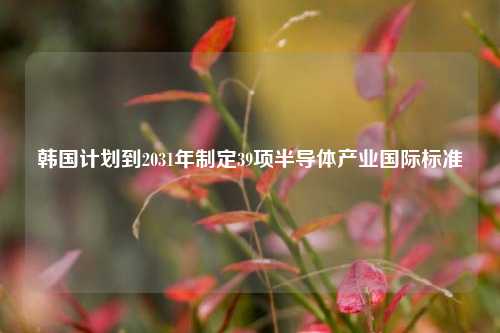 韩国计划到2031年制定39项半导体产业国际标准