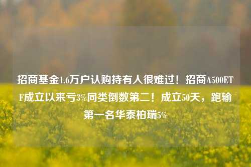 招商基金1.6万户认购持有人很难过！招商A500ETF成立以来亏3%同类倒数第二！成立50天，跑输第一名华泰柏瑞5%