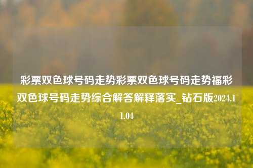 彩票双色球号码走势彩票双色球号码走势福彩双色球号码走势综合解答解释落实_钻石版2024.11.04