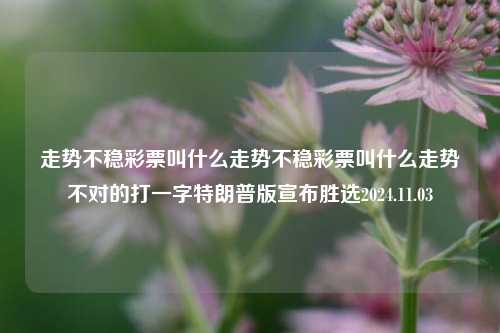 走势不稳彩票叫什么走势不稳彩票叫什么走势不对的打一字特朗普版宣布胜选2024.11.03