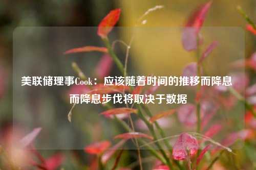 美联储理事Cook：应该随着时间的推移而降息 而降息步伐将取决于数据