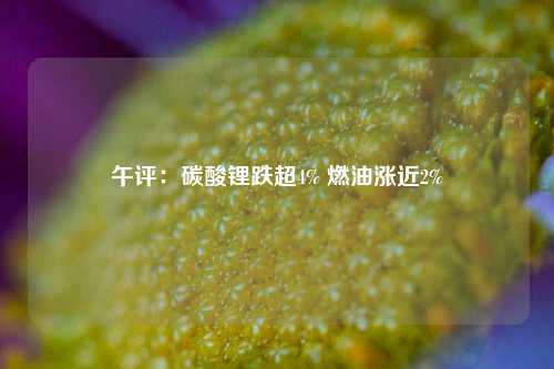 午评：碳酸锂跌超4% 燃油涨近2%