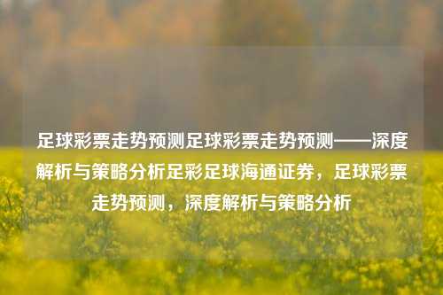 足球彩票走势预测足球彩票走势预测——深度解析与策略分析足彩足球海通证券，足球彩票走势预测，深度解析与策略分析