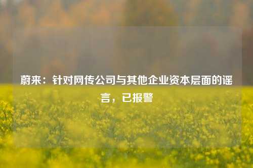 蔚来：针对网传公司与其他企业资本层面的谣言，已报警