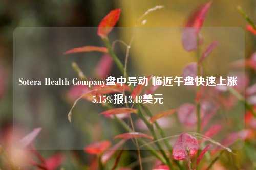 Sotera Health Company盘中异动 临近午盘快速上涨5.15%报13.48美元