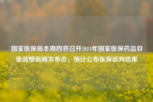 国家医保局本周四将召开2024年国家医保药品目录调整新闻发布会，预计公布医保谈判结果