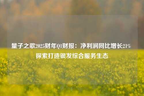 量子之歌2025财年Q1财报：净利润同比增长21% 探索打造银发综合服务生态