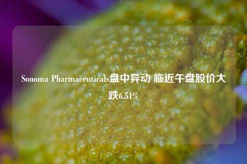 Sonoma Pharmaceuticals盘中异动 临近午盘股价大跌6.51%